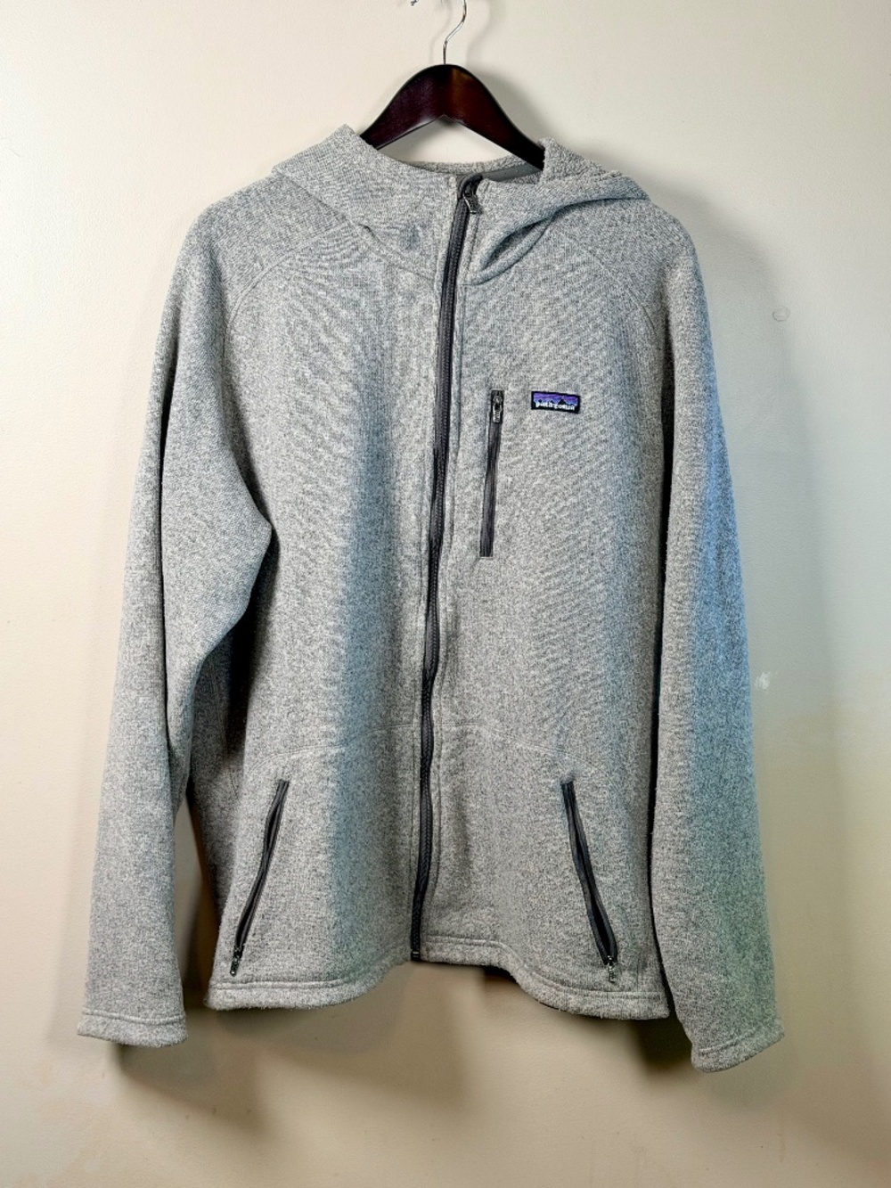 Patagonia Full-Zip Gray / Grey Better Sweater Hoodie Fleece Jacket (XL)